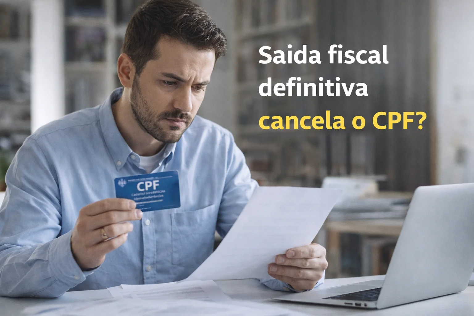 Homem segurando o CPF